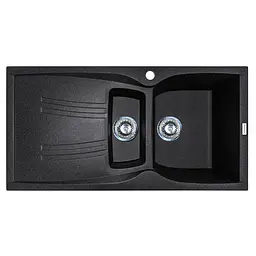 Кухонна мийка Adamant NEW LINE PLUS чорна 975x495x235 мм, з крилом 97,5 см - мініатюра 1