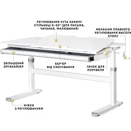 Дитячий стіл Evo-kids TH-360 Lite Grey (арт. TH-360 WG/G Lite) - мініатюра 2