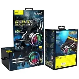 Ігрові навушники з підсвічуванням НОСО ESD03 Gaming LED Headphones повнорозмірні чорні - мініатюра 6