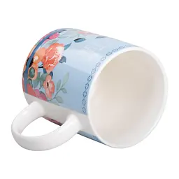 Чашка порцелянова 400 мл із квітковим принтом, блакитний Liling Rongxiang Ceramic RX-N240139BL - мініатюра 2
