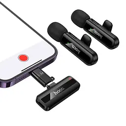 Мікрофон Hoco L20A Fair dual-mic wireless microphone iP/Type-C чорний - мініатюра 9