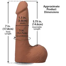 Фалоімітатор Doc Johnson The Realistic Cock ULTRASKYN 7 Inch with Balls Caramel - мініатюра 5