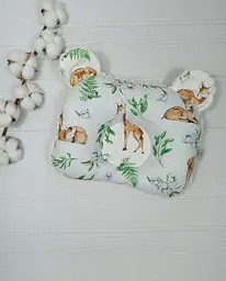 Дитяча ортопедична подушка 24×32 для новонароджених a.l.babybox Косулі Молочний