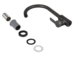 Змішувач для кухні Brinex Pure 015F U-образний Graphite BRIPUR015FGRP - мініатюра 4
