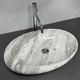 Умивальник VBI Vicenza M накладний 58x36 см grey stone glossy VBI-014806 - мініатюра 2