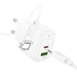МЗП Hoco CS54A Surplus PD20W+QC3.0 (1USB-A/1C) + Type-C to Lightning White - мініатюра 4