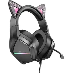 Накладні навушники Borofone BO106 Cute cat (USB+3.5mm/2m) Phantom Cat