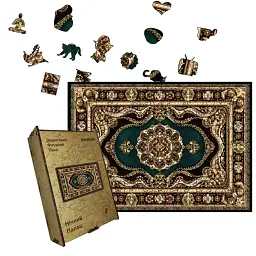 Дерев'яний фігурний пазл puzzlean Нічний Палац, А3, Дерев'яна коробка 200 елементів