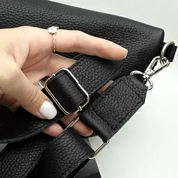 Бананка шкіряна жіноча / чоловіча Handycover S355 чорна через плече - мініатюра 7