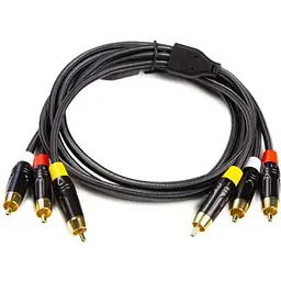 Кабель мультимедійний 3xRCA M to 3xRCA M 1.5m PowerPlant (CA911745)