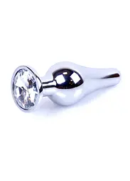 Анальна пробка - Jewellery Silver Long Plug Clear - мініатюра 3