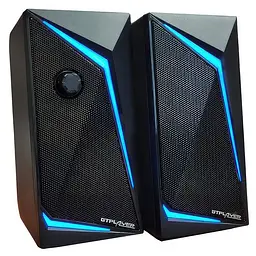 Колонки комп’ютерні GT-Speaker 2, чорні, з підсвіткою та Bluetooth, акустична система для ПК