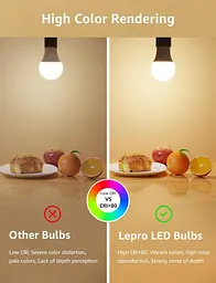 Лампочка Lepro Dimmable Bayonet, 60 Вт еквівалент, теплий білий 2700 K, 7W 800 люмінні лампочки Bayonet, BC A60 GLS - мініатюра 4