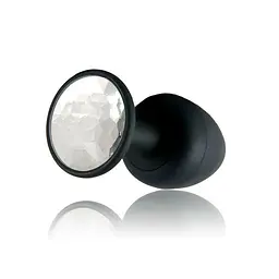 Анальна пробка зі зміщеним центром важкості та кристалом Dorcel Geisha Plug Diamond L, 9х4 см, білий