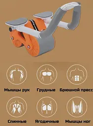 Тренажер для преса / Колесо для спорту / Ролик для преса зі зворотним механізмом Синя - мініатюра 2
