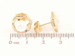 Сережки Xuping пусети позолота 18K "Перлини у фігурній оправі" 288508 - мініатюра 2