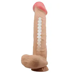 Фалоімітатор Baile Sliding Skin Bendable 10.2'' 26 см тілесний - мініатюра 2