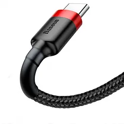 Кабель Baseus Cafule Cable USB to Type-C 3A 1м CATKLF-B91 Black-Red - мініатюра 3