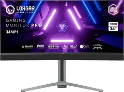 Монітор 27" Lorgar 34MP1 MiniLED Curved UWQHD VA 180Hz (LRG-34MP1W180C-GY)