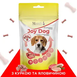 Ласощі вітамінізовані Modes Joy Dog з куркою та яловичиною для собак 70 шт.