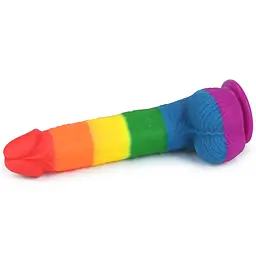 Фалоімітатор LoveToy 9'' Prider 22.5 см райдужний - мініатюра 7