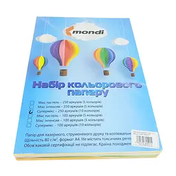 Папір офісний кольоровий 54795 U-Forest Mondi А4/80гр./250арк. СуперМікс 10кол.х25арк.