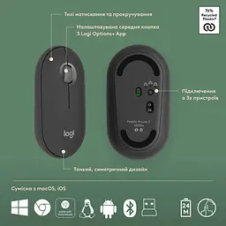 Комплект (клавіатура + миша) Logitech Pebble 2 Combo Graphite (920-012239) UA [141507] - мініатюра 12