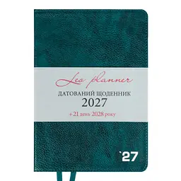 Діловий блокнот Leo Planner інтегральний А5 датований 2027 Prime 252730 368 аркушів смарагдовий
