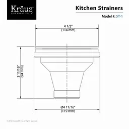 Зливний клапан для мийки Kraus ST-1 - мініатюра 4