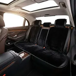 Накидки для сидінь хутряні Mutton Premium Комплект Чорні - мініатюра 3
