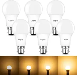 Лампочка Lepro Dimmable Bayonet, 60 Вт еквівалент, теплий білий 2700 K, 7W 800 люмінні лампочки Bayonet, BC A60 GLS