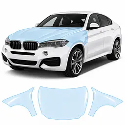Антигравійна захисна бронеплівка за лекалами для BMW X6 F16 2014-2019 - капот і передні крила