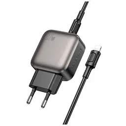 Зарядний пристрій BOROFONE BAS54A Absolute 1xUSB-C PD 20 Вт + 1xUSB QC 3.0 + кабель USB-C — Lightning чорний (6941991116216) - мініатюра 4