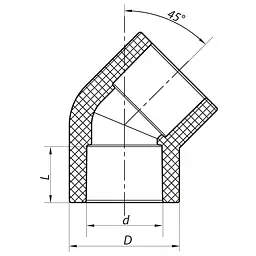 Кутник Koer 45° 63 PPR K0018.Pro KP0022 - мініатюра 3