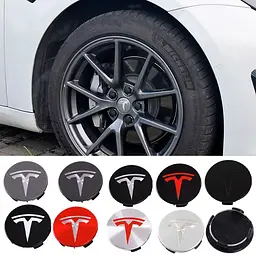 Ковпак колеса Tesla чорний срібний 56 мм алюміній 1 шт OEM 600587900A (ковпачок, заглушка диска) - мініатюра 3