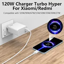Швидкий зарядний пристрій USB-C 120 Вт для Xiaomi, Redmi та POCO - мініатюра 6