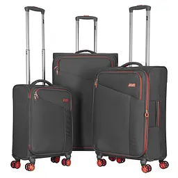 2E Набір валіз 2E, Trek, (L+M+S), TSA, 4 колеса, + 3 рюкзаки Cabin (2E-BPET-CABIN-BK), поліестр, сірий - мініатюра 2