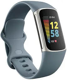 Смарт-годинник Fitbit Charge 5 Steel Blue/Platinum Stainless Steel (FB421SRBU)