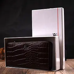Шкіряний жіночий гаманець Bond 10х19х2 см acs0026989 - мініатюра 8