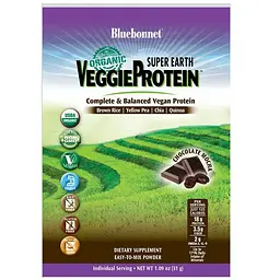 Органічний рослинний протеїн Bluebonnet Nutrition Super Earth смак моккачіно 8 пакетиків