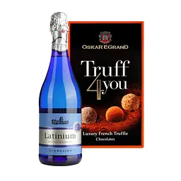 Набір: Алкогольний напій Latinium Sparkling 8.5% 0.75 л + Цукерки Oskar Le Grand Truff 4You 100 г