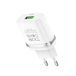 Мережевий зарядний пристрій Hoco C12Q USB QC 18W білий - мініатюра 2
