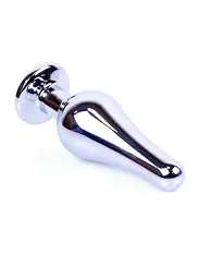 Анальна пробка - Jewellery Silver Long Plug Black - мініатюра 4