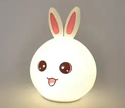 Дитячий силіконовий нічник Заєць Rabbit Silicone Lamp LY-271 акумуляторний світильник іграшка для сну - мініатюра 9