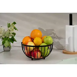 Фруктовниця Ardesto Midori 25х25х13см, метал, дерево, чорний (AR0904B) - мініатюра 5
