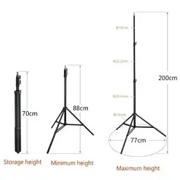 Штатив для кільцевої лампи 210 см tripod тринога стійка - мініатюра 4