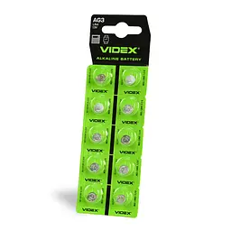 Батарейка годинникова Videx AG 3/LR41 BLISTER CARD 10 шт VIDEX (23266-000)
