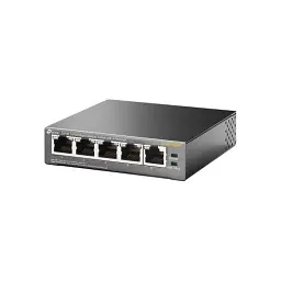 Комутатор TP-LINK TL-SF1005P, 5x10/100Mb/s, 4xPoE 56W, пластиковий корпус, некерований - мініатюра 4