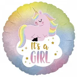 Кулька 18" (45см) Коло it's a girl єдиноріг ніжний 01507