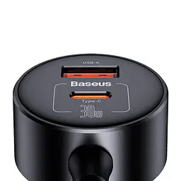 Автомобільний зарядний пристрій Baseus High Efficiency Pro 1-for-2 Car Cigarette Lighter 30W C00455300121-00 Black - мініатюра 4